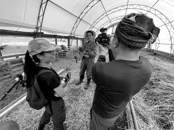 Interview in the barn